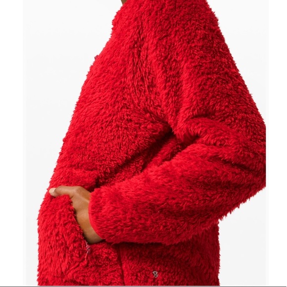NWT Lululemon Red Oh So Sherpa Full Zip jacket 10 - Picture 3 of 15